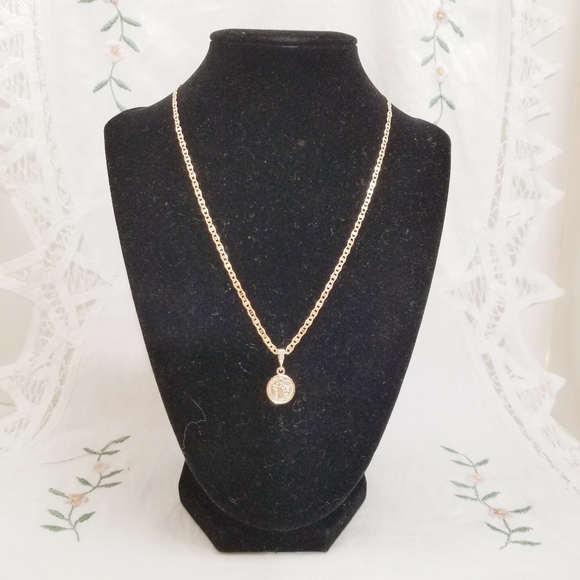 Saint Benedict Women's Necklace. 14K Gold Plated.  New - Picture 2 of 8